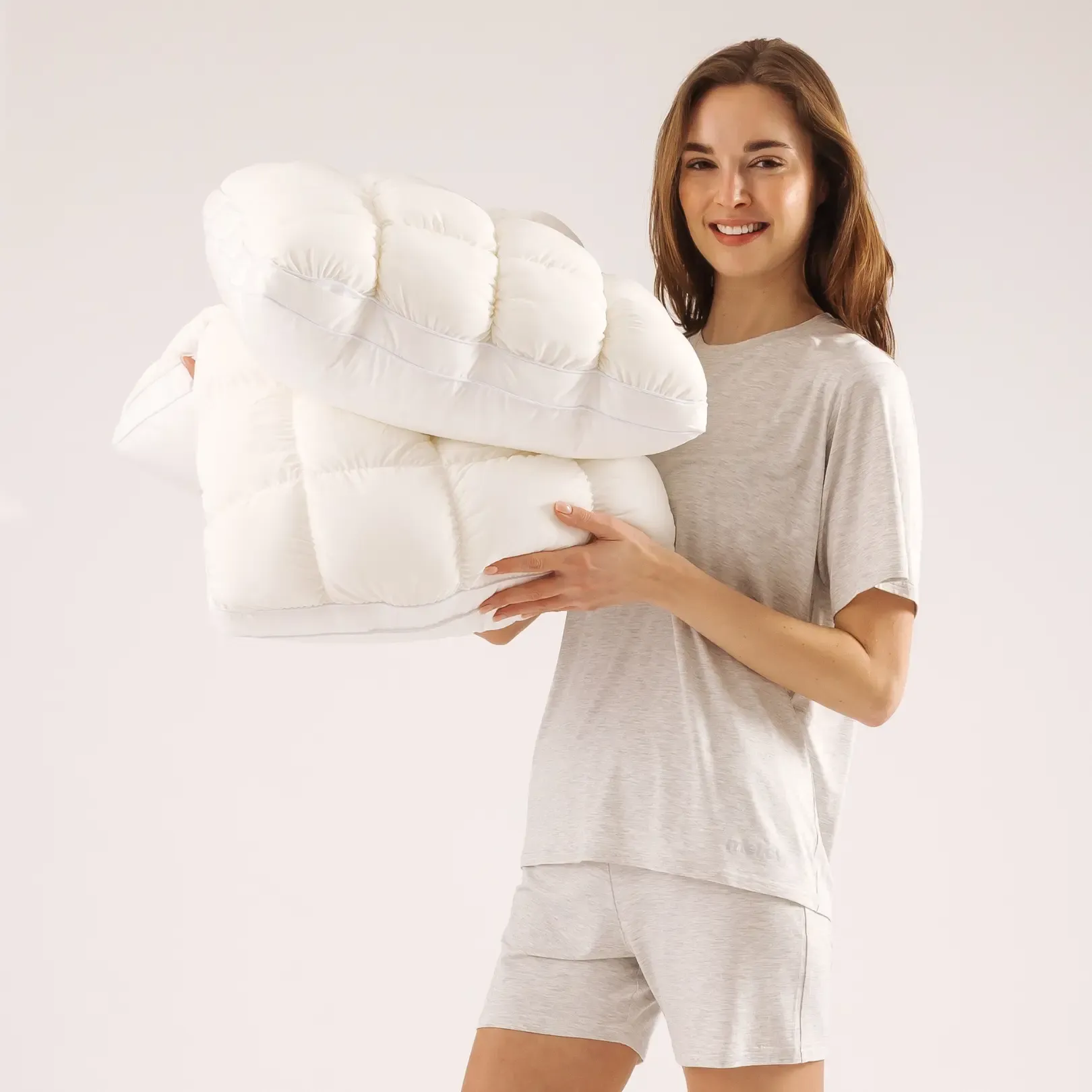 Mellow Puff Pillow quilted cloud-loft design perfect for side, back and stomach sleepers