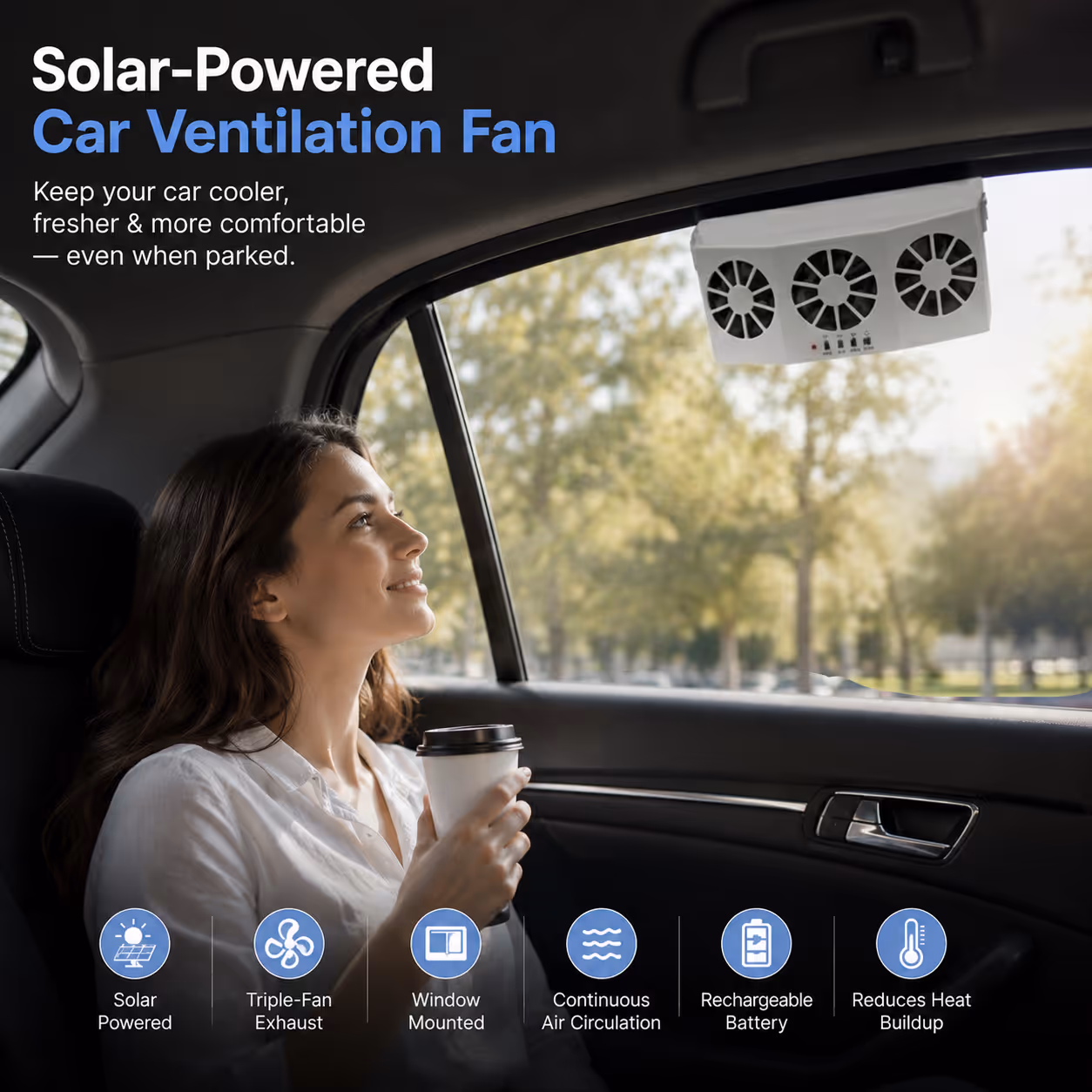 ☀️Solar-Powered Car Ventilation Fan